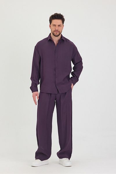 Tarz Cool Men's Oversize Comfortable Fit Shirt-Pants Bottom-Top Set