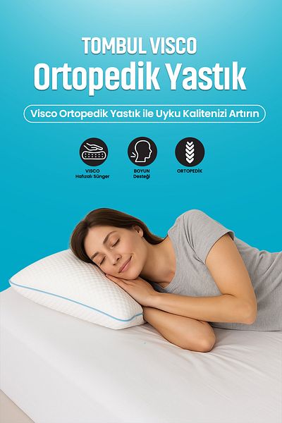 Viscomina Chubby Pillow with High Neck Support Orthopedic, Filled and Comfortable Sleeping Pillow-60X40