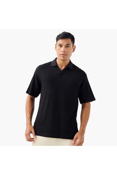 Iconic Textured Polo T-shirt
