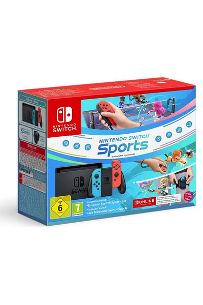 Nintendo Nintendo Switch Console, 4GB RAM, 32GB, 2 Controllers, Nintendo Switch Sports Game