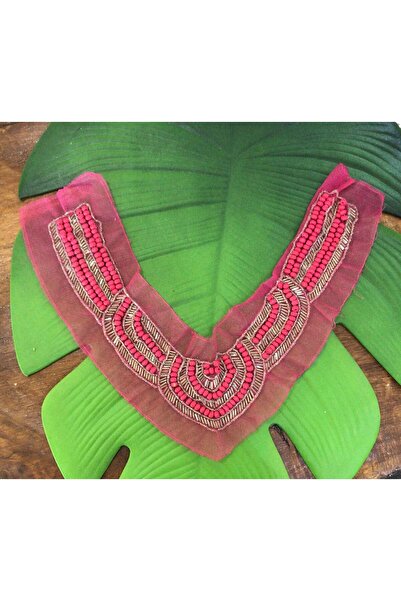 Gönülden Tasarım RUŽIČASTA OBUĆA SA PERLAMA I ŠAVOVIMA, DIZAJN OGRANJA, 25 CM