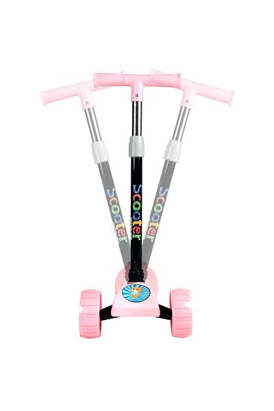 ACTION ONE Trotineta pliabila Balance Big Wheels, roti luminoase si late, roz