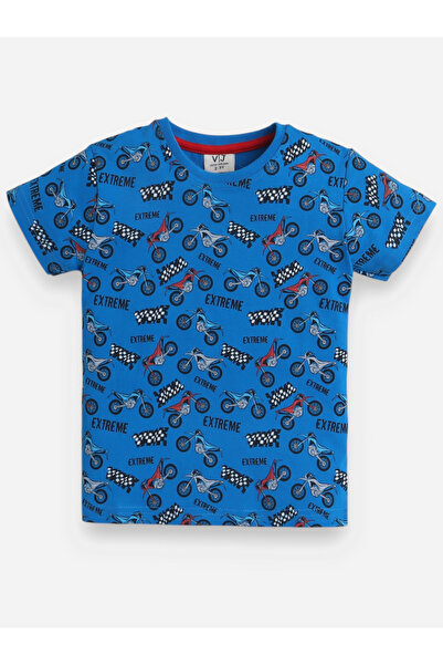 Victor and Jane By Styli All-Over Printed Cotton T-Shirt and Pyjama Set