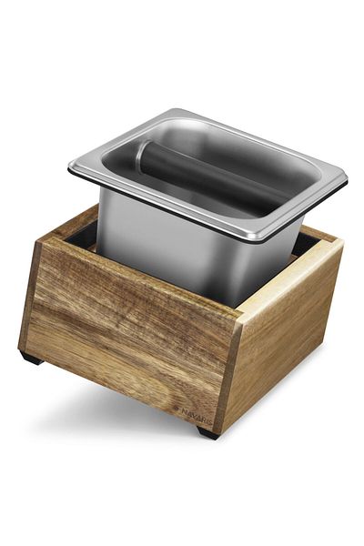 Navaris Coș de zaț din lemn și oțel inoxidabil, bară din silicon, 54693.01