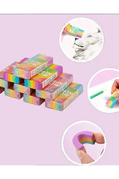 BES Yumuşak, büyük, 2 ADET Gökkuşağı Kaliteli silgi