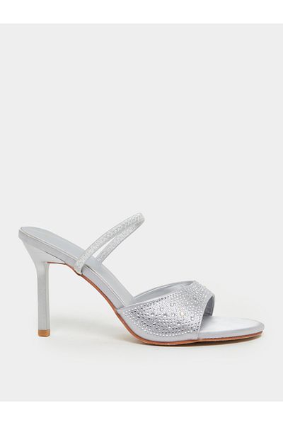 Styli Embellished Back Strap Stiletto Heel Sandals