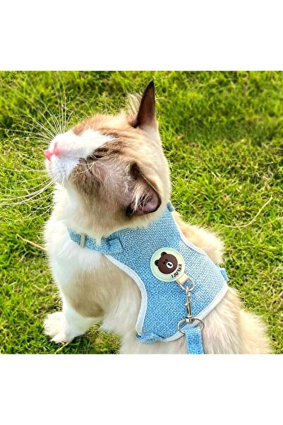 FloriaShopping Yeni Sevimli Kaçış Önleyici Kedi Yürüyüş Vücut Tasmaları