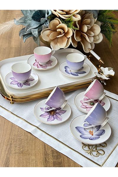 Mikasa Moor Turkish Coffee Cup Lotus 12 Pieces for 6 People