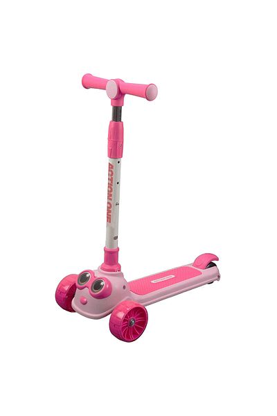 ACTION ONE Big Eyes scooter with bright and wide wheels, pink