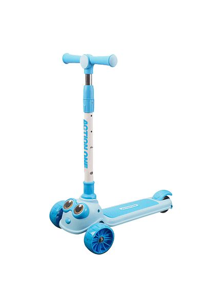 ACTION ONE Trotineta Big Eyes cu roti luminoase si late, blue