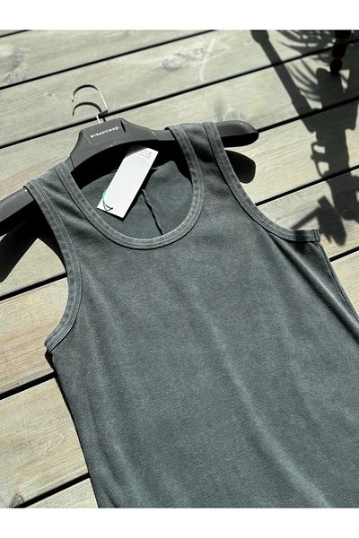 BYBASICMAN Anthracite Washed Undershirt Jj-220 Basic Wicking