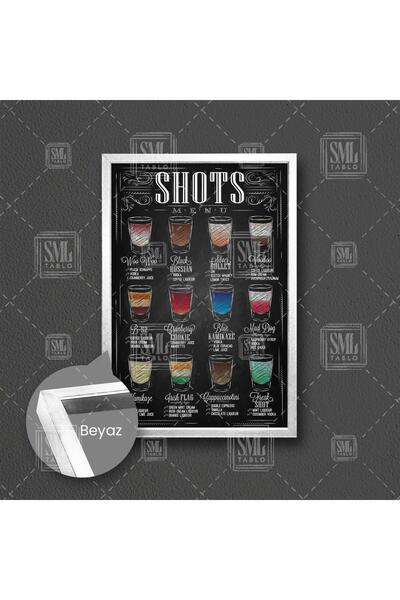 SML TABLO Renkli Shots Menu İçki Karışım Restoran Bar Kokteyl Dekor Çerçeveli...