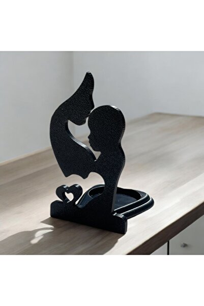 Home Anneler Günü Hediyesi - Anne ve Çocuk Silüetli Mumluk | LED Mum Hediyeli