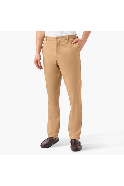 Iconic Iconic Regular Fit Linen Blend Pants with Pockets