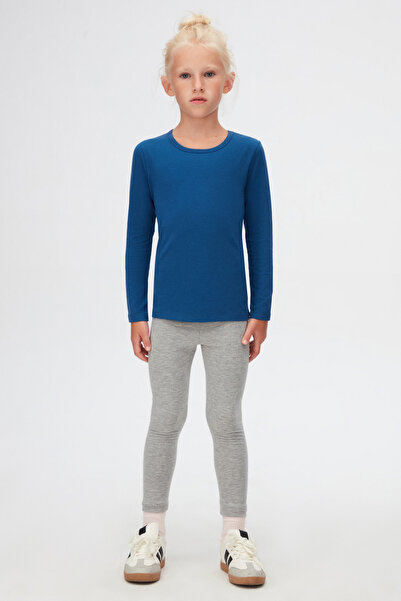 LOVETTI İndigo Basic Mevsimlik Likralı Uzun Kollu Kız Çocuk Tişört