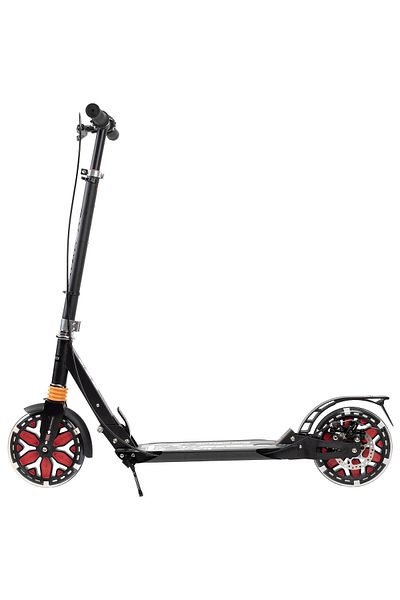 ACTION ONE Trotineta Pliabila Desire cu doua amortizoare, roti luminoase si frana pe disc, negru