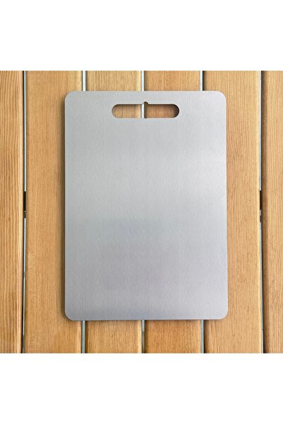 etepzo Stainless Cutting Board (24X34 cm) & Metal Cutting Board for Meat, Fru...