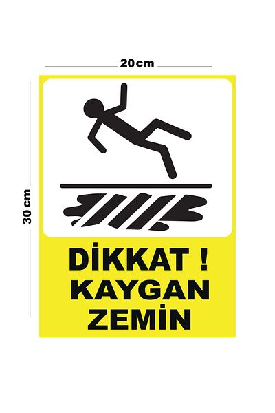 Lucena Metal Caution Slippery Floor - 3 20cm X 30cm A4 Size Warning Sign Directional Sign