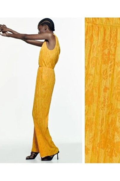 RİGALA SARI TEK OMUZ ASKILI TULUM