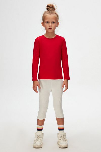 LOVETTI Red Long Sleeve Lycra Seasonal Girl's T-shirt