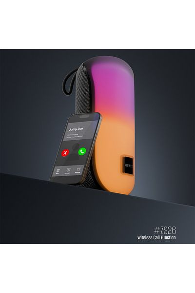 HEATZ Portable Bluetooth Speaker with Super Bass Bluetooth 5.4 LED Light TWS Mode USB TF Aux Handsfr