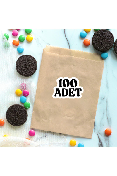 Şeker Ofisi 100'lü Kraft Kese Kağıdı - 10x17 cm Düz Renk Kurabiye, Hediye, Kı...