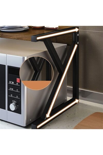 Quasar & Co. Raft universal Quasar & Co.®,pretabil cuptor cu microunde,2 niveluri, 54x37x68,5cm,lemn/metal,maro