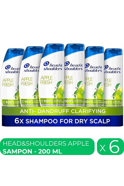 Head&Shoulders Apple, sampon scalp uscat, 6 buc x 200 ml