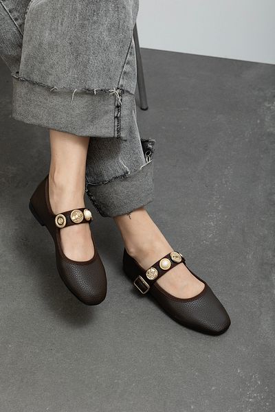 wolk shoes Linen Ballerina Brown Nuda Women's Accessory