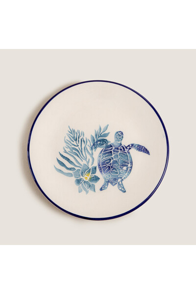 Chakra تشيوس ترتل 1 طبق كيك 19 سم أزرق/أبيض