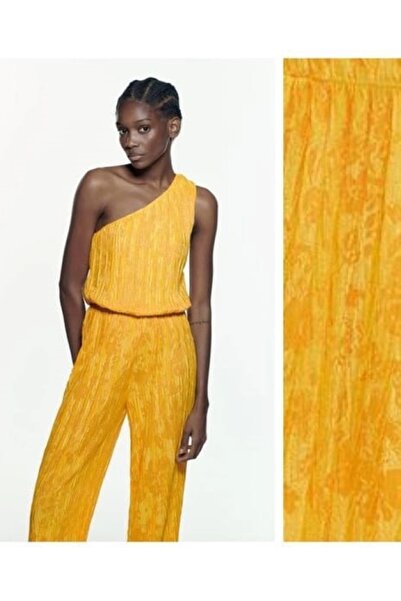 RİGALA SARI TEK OMUZ ASKILI TULUM