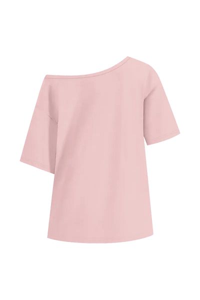 Machetta Women's Boat Neck Printed Oversize 100% Cotton T-Shirt