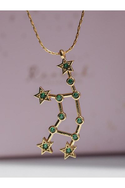 Reorah Collection Horoscope Star Map Birth Month Stone Necklace-Virgo
