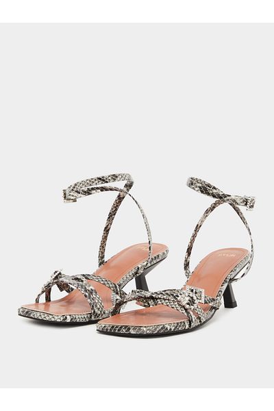 Styli Animal Print Ankle Strap Heel Sandals
