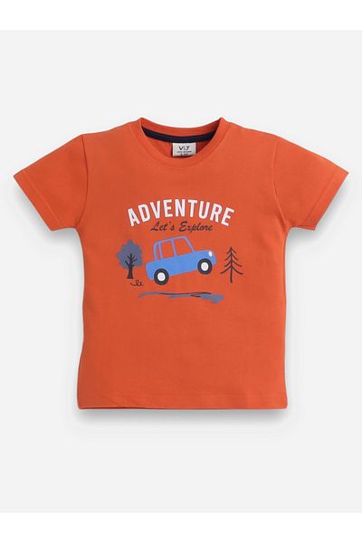 Victor and Jane By Styli Graphic Print T-Shirt and All-Over Printed Pyjama Set