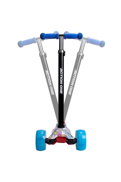 ACTION ONE Sweet Dreams Unicorns scooter with bright and wide wheels, blue