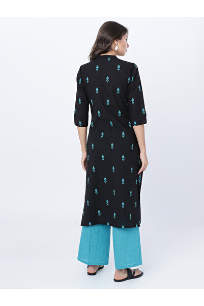 Vishudh By Styli Women Black Printed Cotton Kurta Set