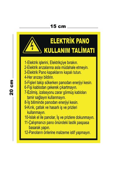 Lucena Metal Electric Panel Use Instruction 15cm X 20cm Warning Sign Directional Sign