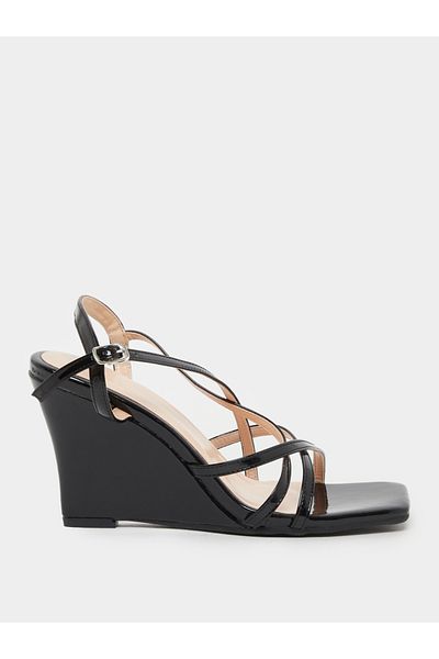 Styli Plain Strappy Wedge Heel Sandals