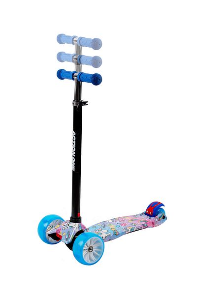 ACTION ONE Sweet Dreams Unicorns scooter with bright and wide wheels, blue