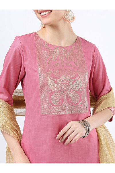 Vishudh By Styli Women Pink Printed Kurta Set with Dupatta