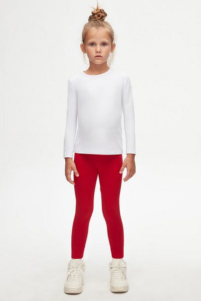 LOVETTI White Girl's Plain Basic Lycra Long Sleeve T-Shirt