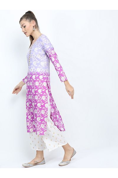 Vishudh By Styli Women Multi-Colored Printed Kurta Set with Palazzo Pants and Dupatta