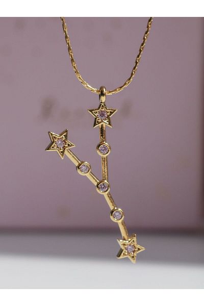 Reorah Collection Taurus Star Map & Stone Necklace