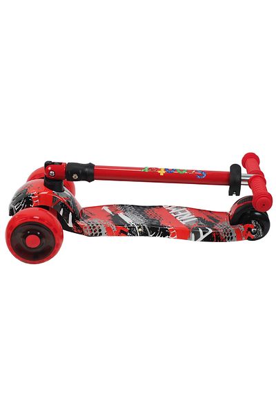 ACTION ONE Trotineta Rider cu roti luminoase si late, rosu