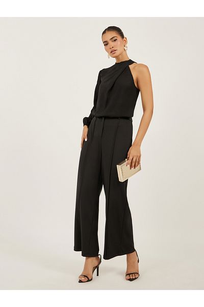 Styli Solid High Neck Balloon Sleeve Blouse