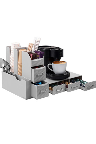 Navaris Coffee machine stand set with 3 drawers for capsules and 2 drawers fo...
