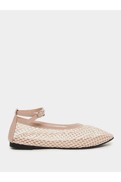 Styli Plain Ankle Strap Net Casual Shoes