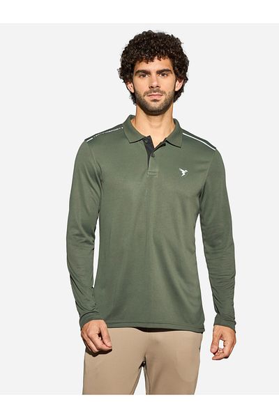 Technosport By Styli Men Solid Slim Fit Polo T-Shirt with Technocool