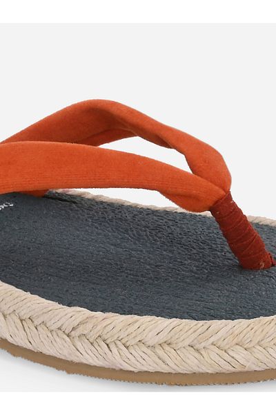 Fresh Feet By Styli Red Plain Thong Toe Yoga Mat Slippers
